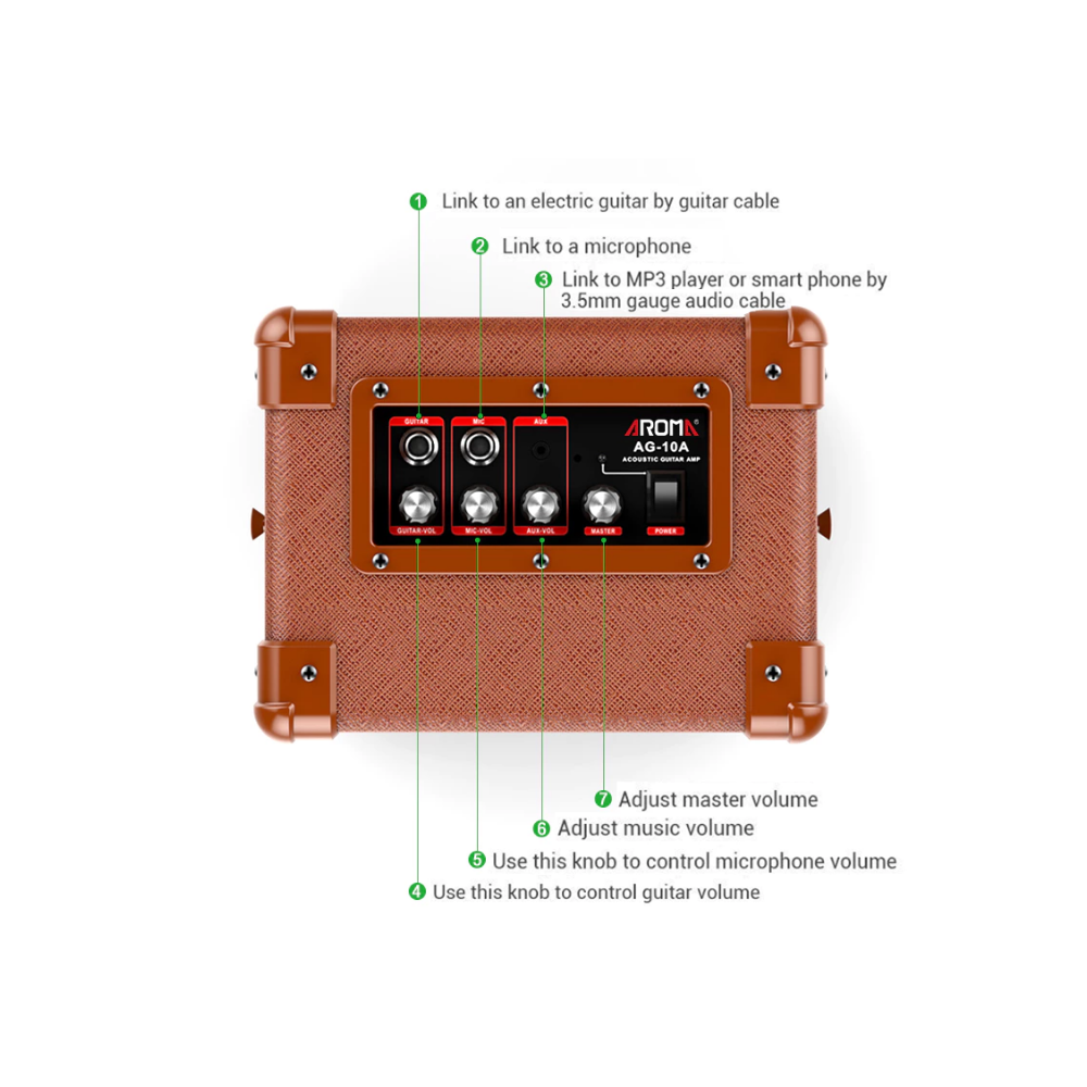 Aroma AG10A Acoustic Guitar Amplifier