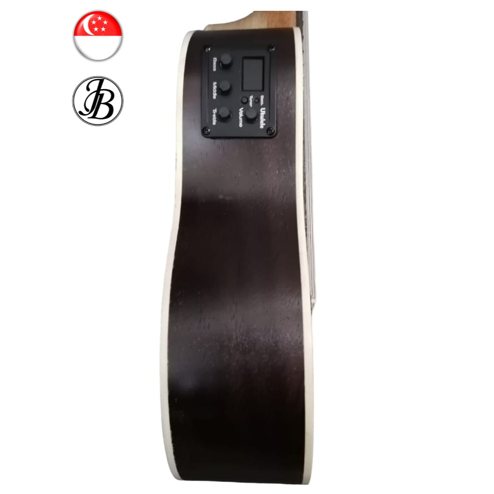 Jerubbaal UK350 Solid Rosewood Concert Ukulele with preamp (batteries included)