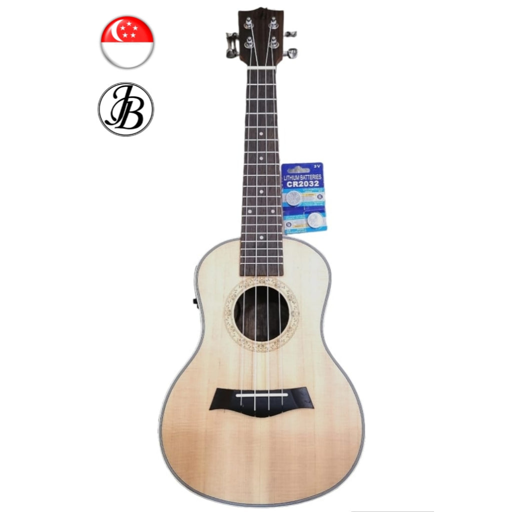 Jerubbaal UK350 Solid Rosewood Concert Ukulele with preamp (batteries included)