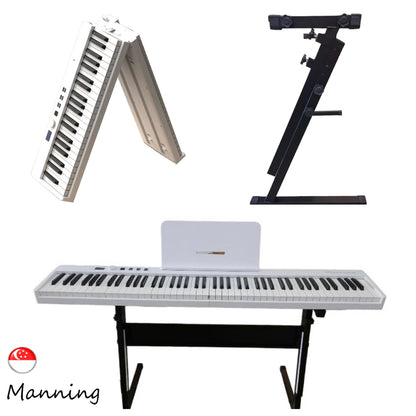 Manning Foldable Digital Piano with Semi-Weighted Touch Sensitive Keys