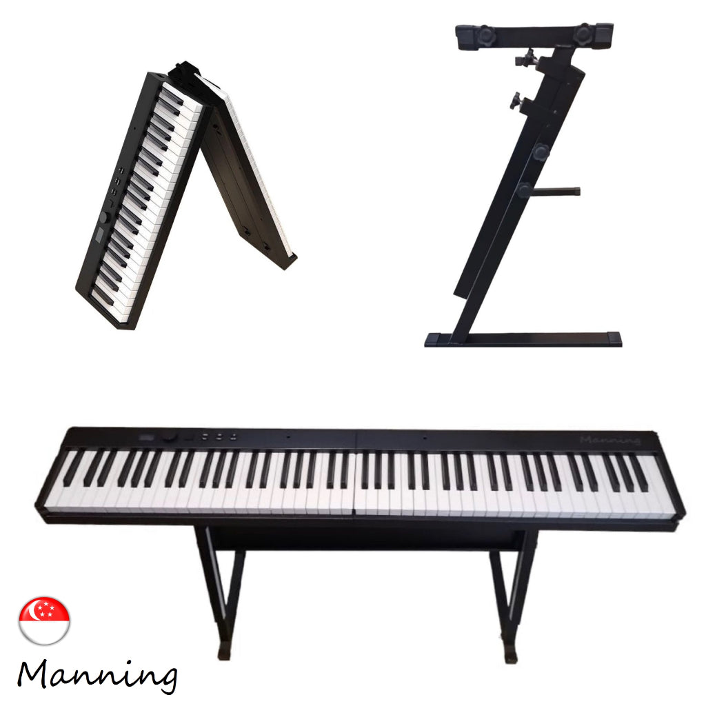 Manning Foldable Digital Piano with Semi-Weighted Touch Sensitive Keys