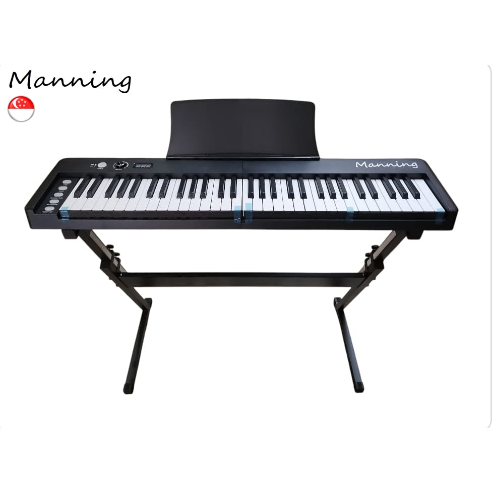 Manning Foldable Digital Piano with Semi-Weighted Touch Sensitive Keys