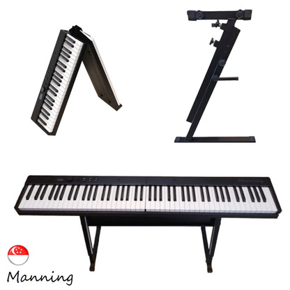 Manning Foldable Digital Piano with Semi-Weighted Touch Sensitive Keys