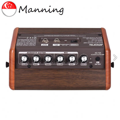 Aroma AG-15A 15W Portable Acoustic Guitar Rechargeable Amplifier USB Chargeable