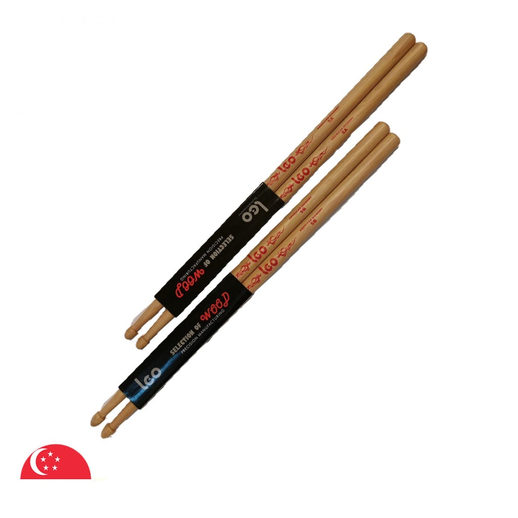 5A & 5B American Hickory Wood Drum Sticks Lightweight Profession (One Pair)