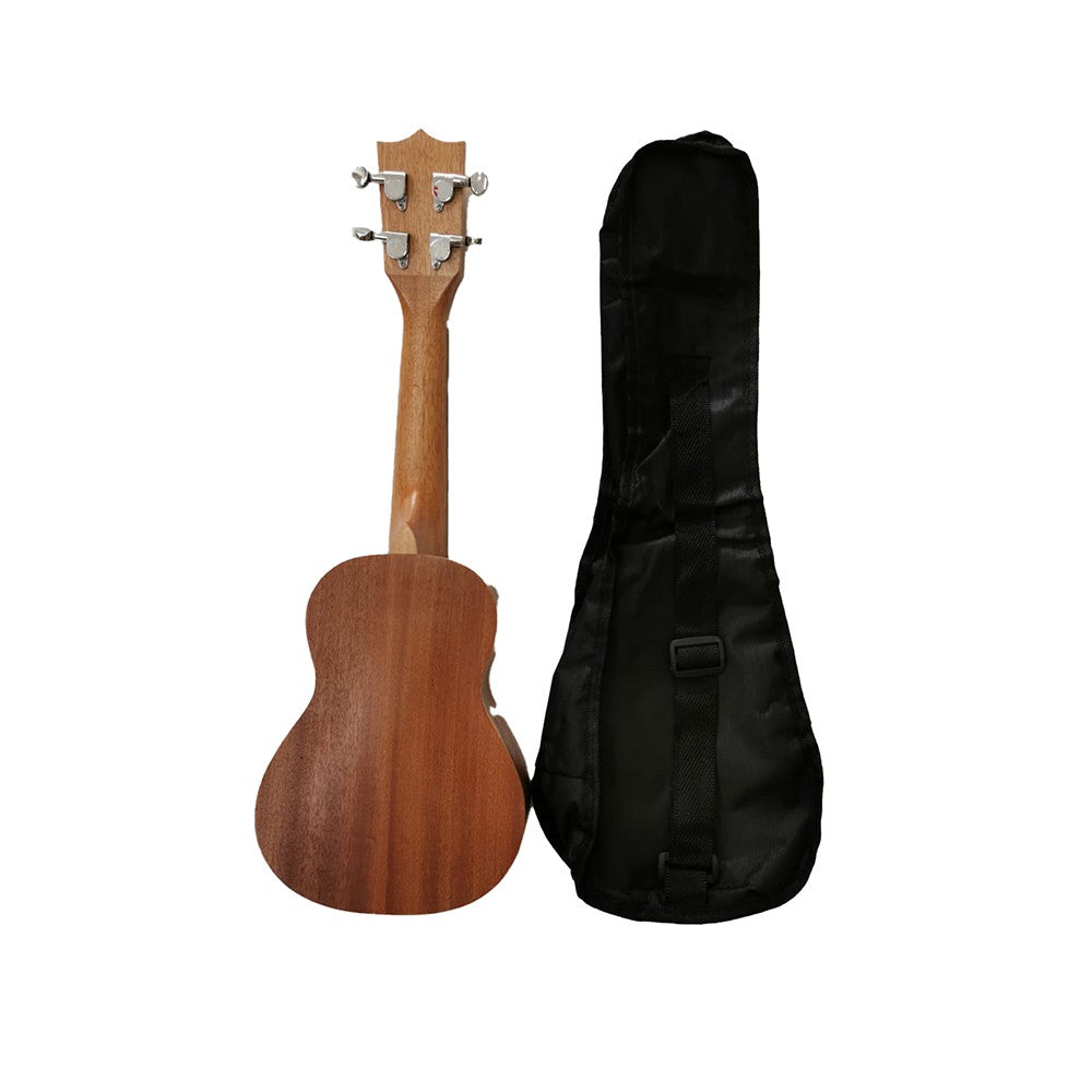 Manning 21 Inches Soprano Ukulele with Laser Carving on Natural Mahogany Wood