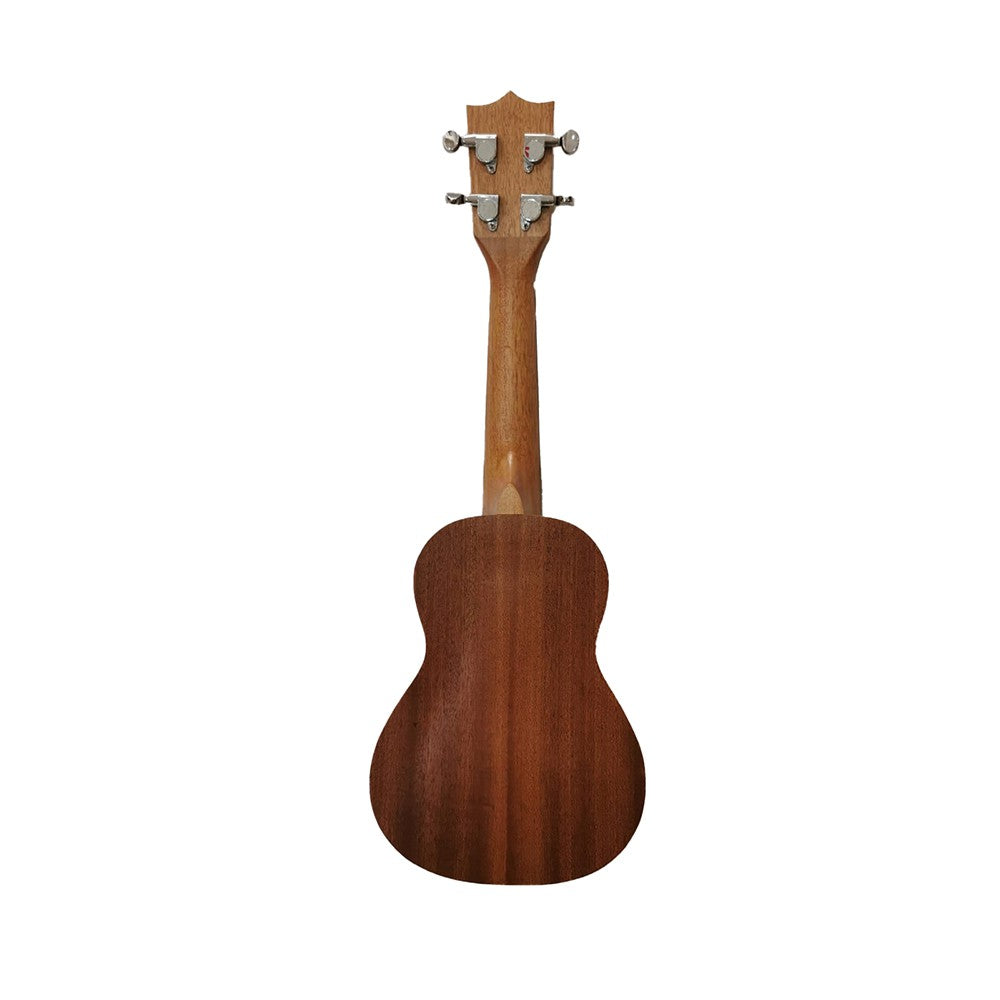 Manning 21 Inches Soprano Ukulele with Laser Carving on Natural Mahogany Wood