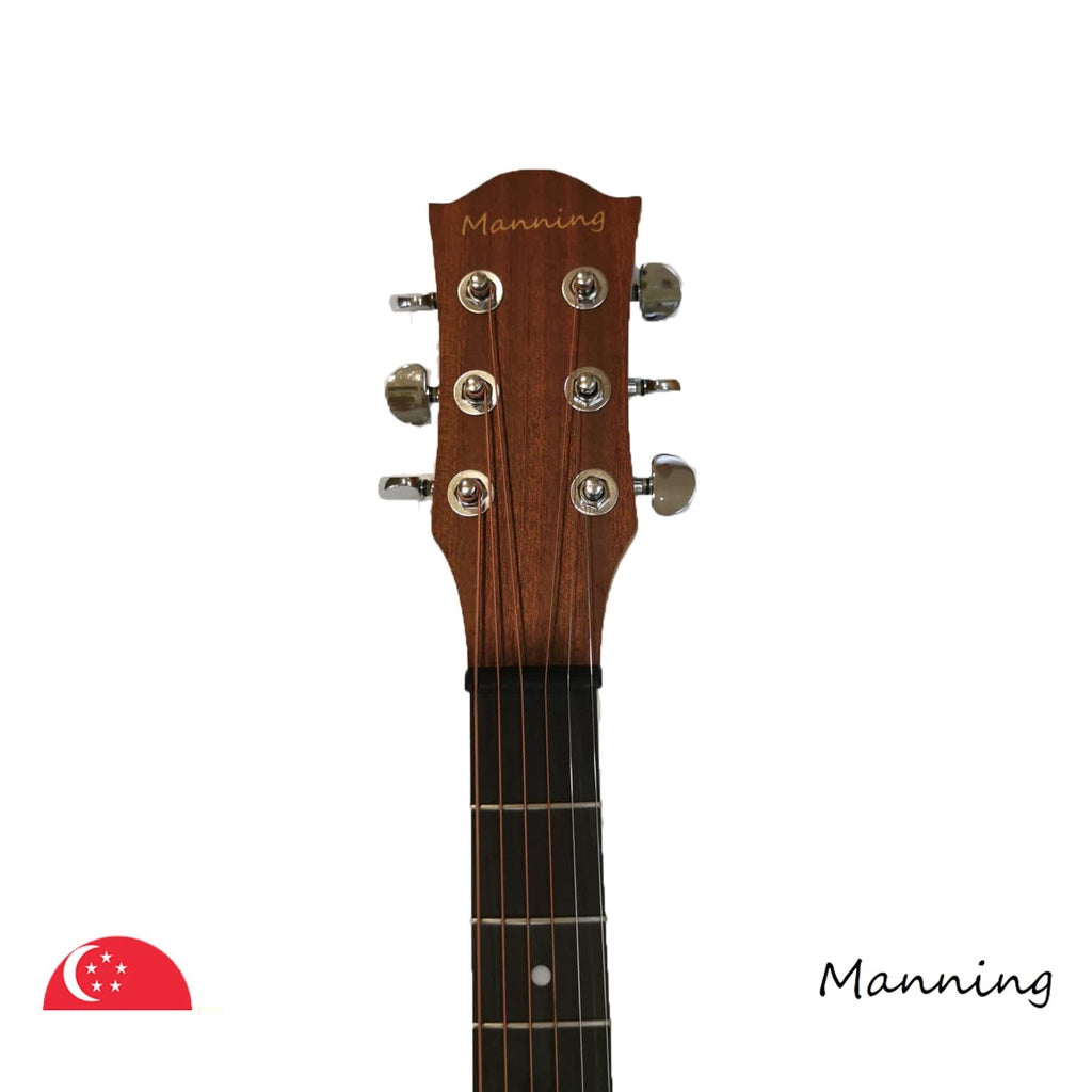 Manning JG52A Semi-Acoustic Guitar Spruce Top Exotic Walnut Body with Padded Bag
