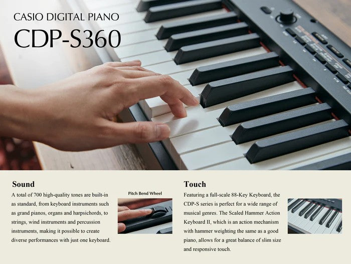 Casio CDP-S360 / S160 / S110 Digital Piano 88-Key Scaled Hammer Action II | Authentic Casio SG Warranty [Ready Stock]