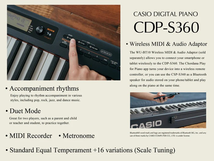 Casio CDP-S360 / S160 / S110 Digital Piano 88-Key Scaled Hammer Action II | Authentic Casio SG Warranty [Ready Stock]