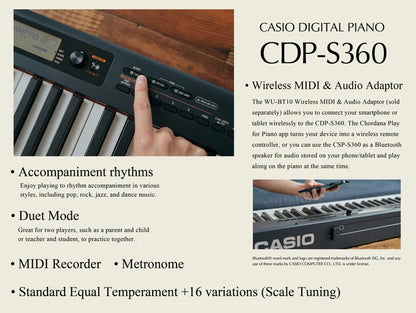 Casio CDP-S360 / S160 / S110 Digital Piano 88-Key Scaled Hammer Action II | Authentic Casio SG Warranty [Ready Stock]