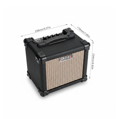 Aroma AG10 Portable Compact 10 Watts Electric Guitar Amplifier Package - Dual (Battery & AC) Operated