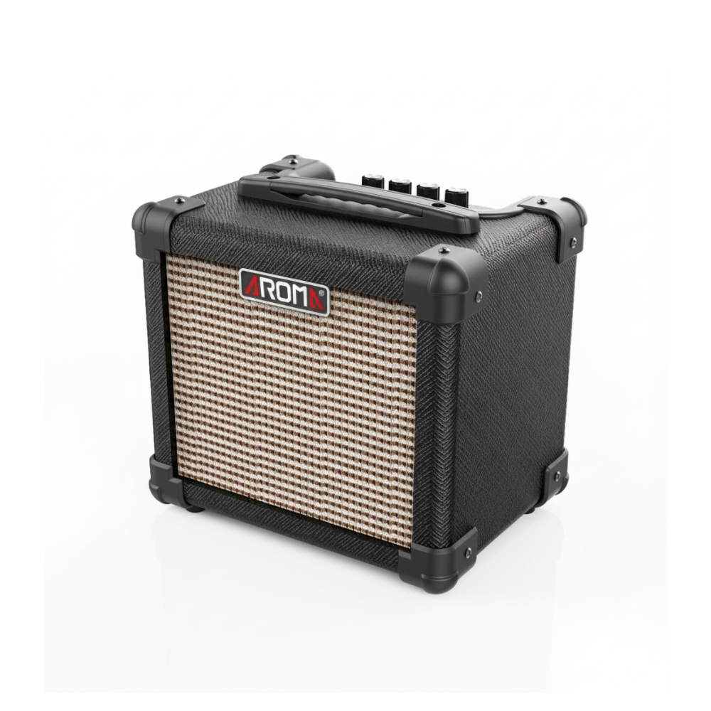 Aroma AG10 Portable Compact 10 Watts Electric Guitar Amplifier Package - Dual (Battery & AC) Operated