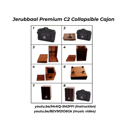 Jerubbaal C2 Premium Collapsible Stowable Full-Size Cajon (Comes with Customised Slim Padded Bag)
