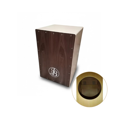 Jerubbaal C9 Full-Size Cajon with Enhanced Snare - Walnut (Imported from Brazil) Tapping Front
