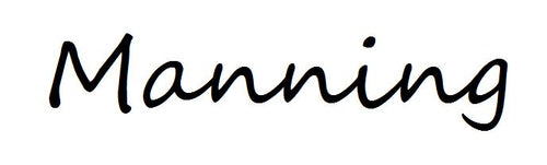 The name 'Manning' written in a stylized font on a white background
